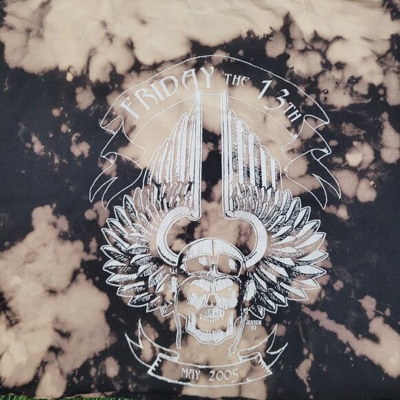 Skull Wings Cropped Shirt Women XL 23x14 Bleached Fort-Dover - Picture 12 of 14